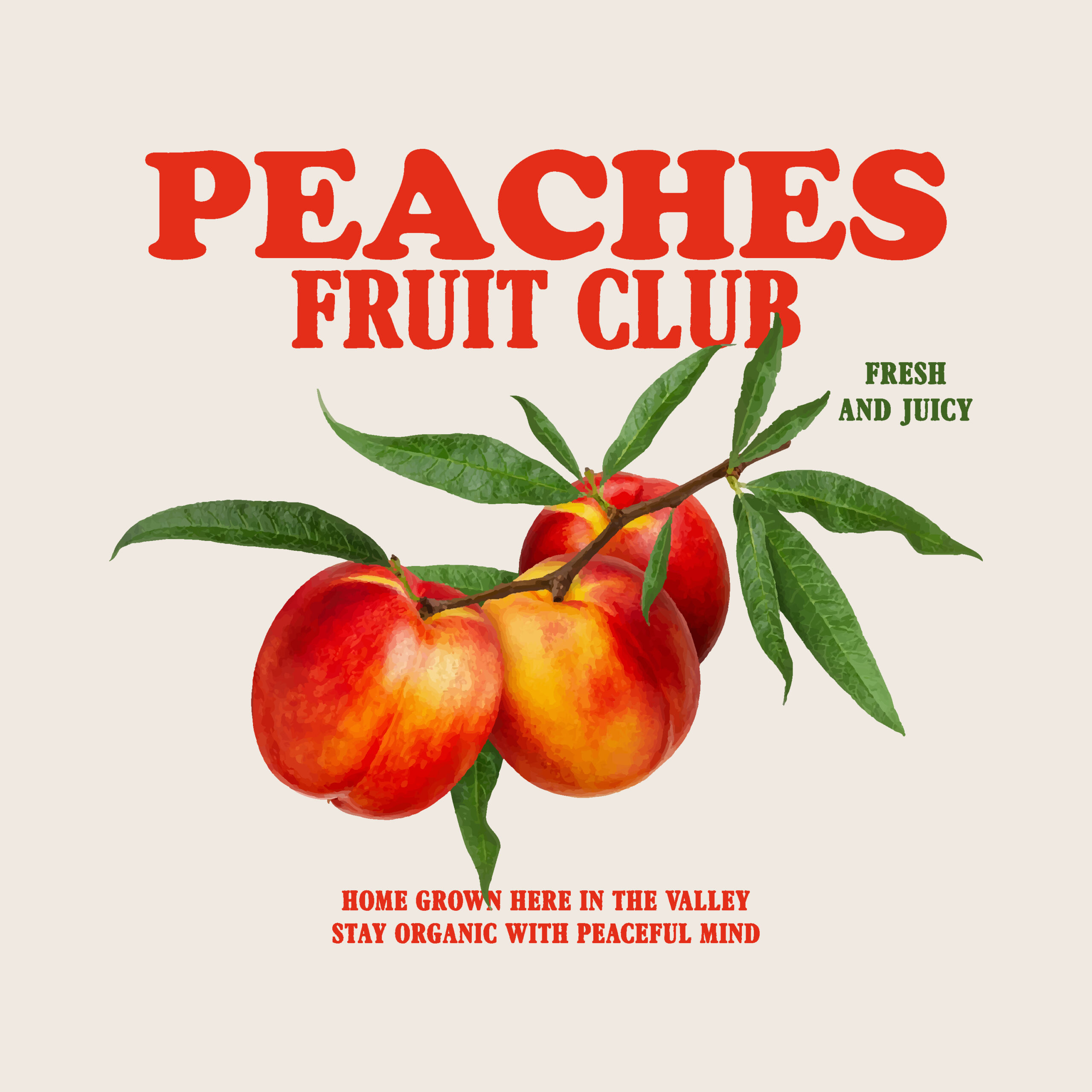 PEACHES FRUIT CLUB GRAPHIC