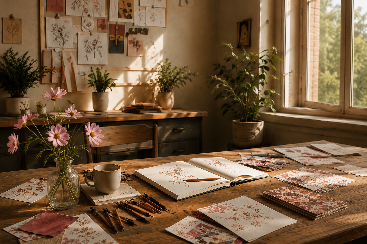 Art Studio image showing the space where textile prints are developed
