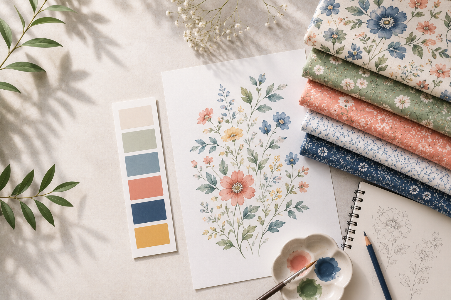 Textile Print Design on paper and on fabrics